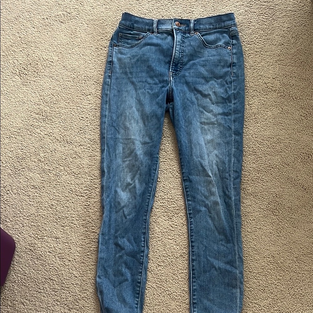 Express Blue Skinny Jeans Medium Wash